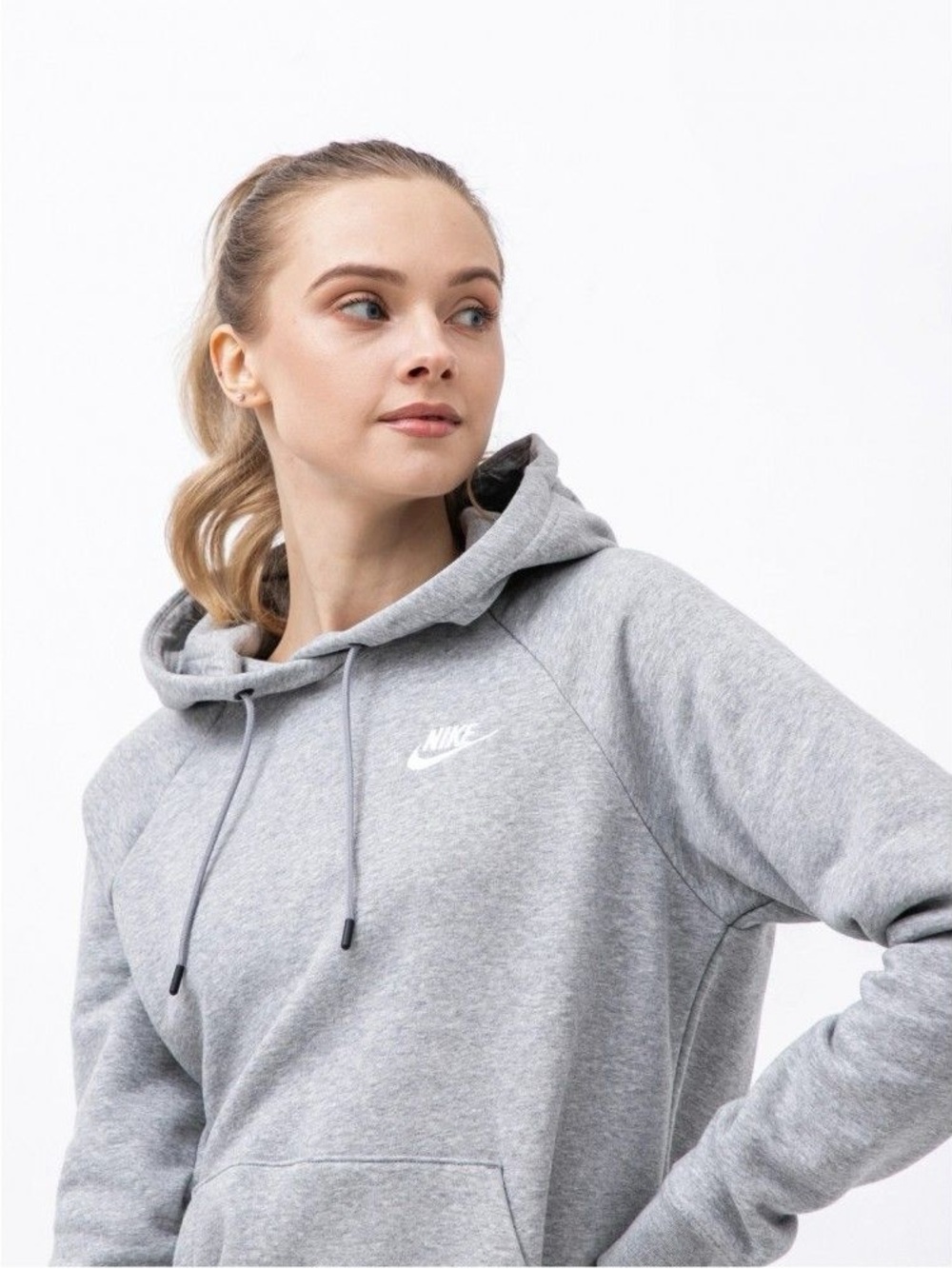 Nike Women’s Light Gray Hoodie Sweatshirt